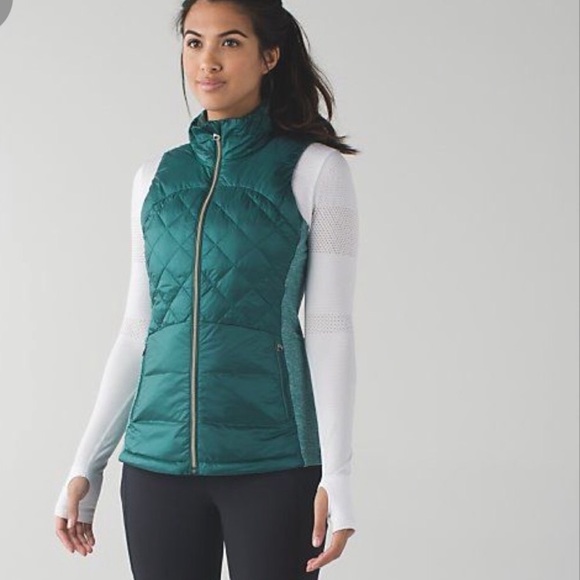 lululemon athletica Jackets & Blazers - Lululemon down for a run Teal Goose Down vest 4